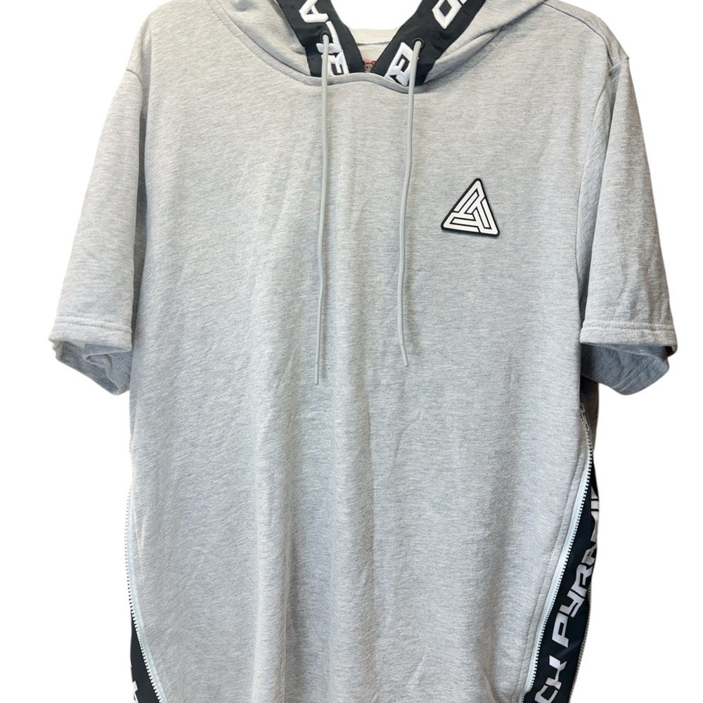 Black Pyramid White Textured Hoodie